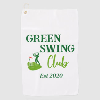 Serviette De Golf Golfeur Monogramme & Nom Personnalisé de Style Mod