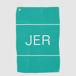 Serviette De Golf Golfeurs Monogrammes Turquoises Populaires