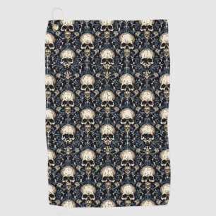 Serviette De Golf Goth Skuls et Blue Floral