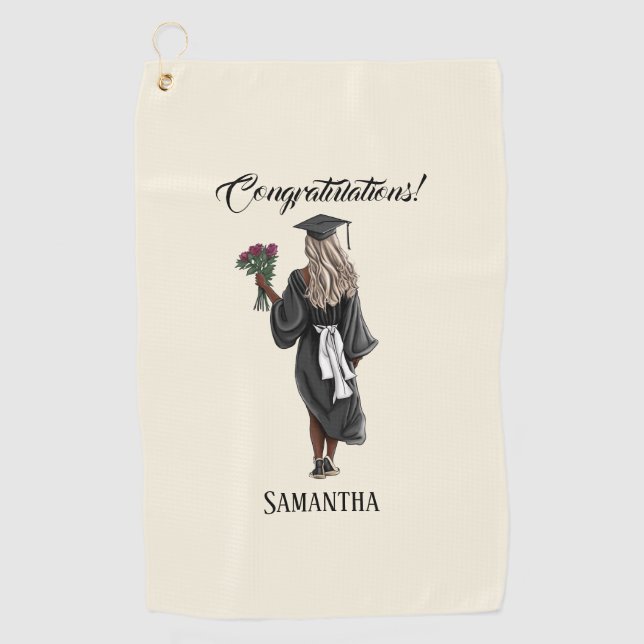 Serviette De Golf Graduation de l'aquarelle personnalisée (4) (Devant)