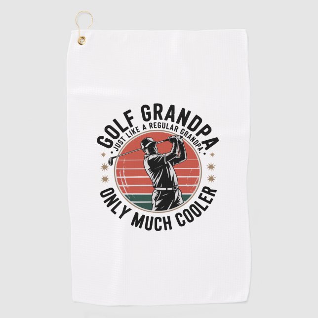 Serviette De Golf Grand-père de golf comme un groupe régulier (2) (Devant)