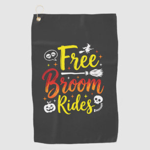 Serviette De Golf Graphisme de sorcière de Halloween à balai gratuit