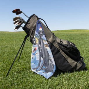 Serviette De Golf Great Dane Winter Wonderland Noël Joie