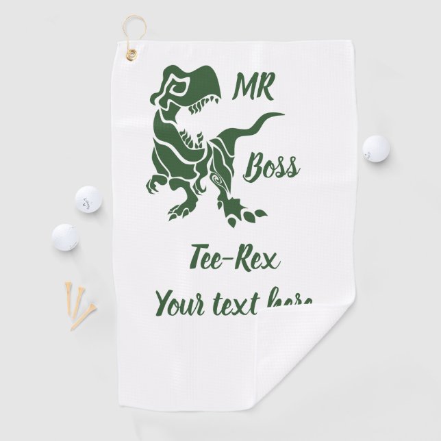 Serviette De Golf Green Trex le Boss Dino (En situation)