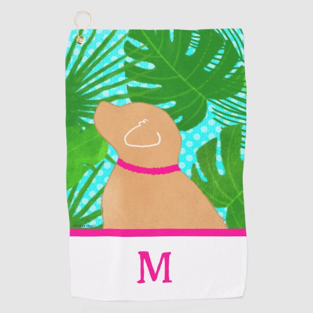 Serviette De Golf Green Tropical Island Yellow Dog Golf Towne (Devant)