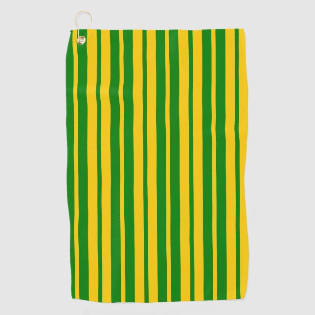 Serviette De Golf Green Yellow Stylish Stripes Pattern Design  (Devant)