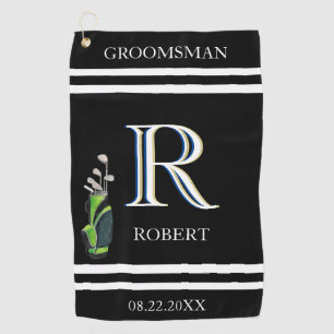 Serviette De Golf Groomsmen Cadeau Personnalisé Monogramme Nom Clubs