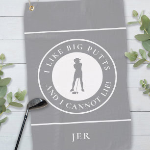 Serviette De Golf Gros Puttes Funny Lady Golfer Moderne Gris Blanc
