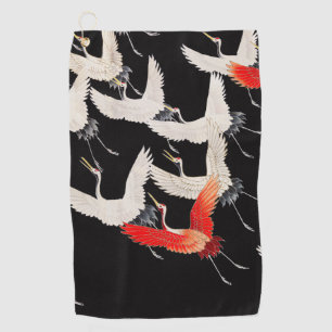 Serviette De Golf Grues volantes : Japonais Bird Kimono Art