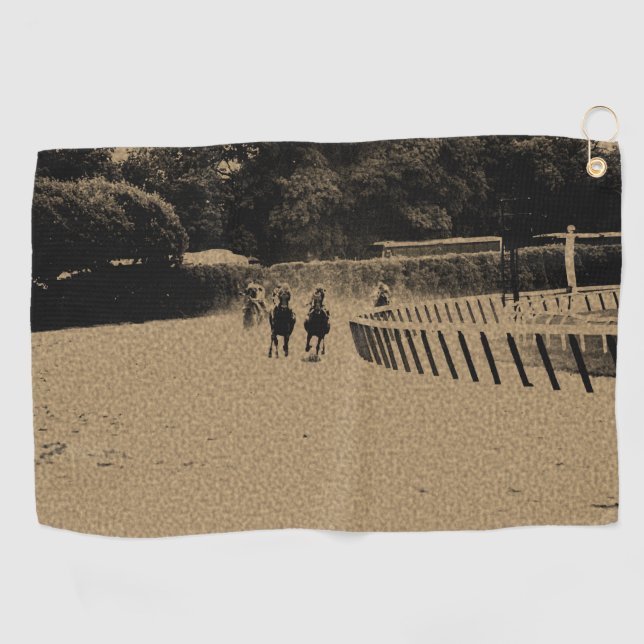 Serviette De Golf Grunge boueuse de voie de course de chevaux (Horizontal)