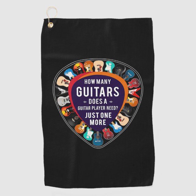 Serviette De Golf Guitarist How Many Guitars Birthday (Devant)