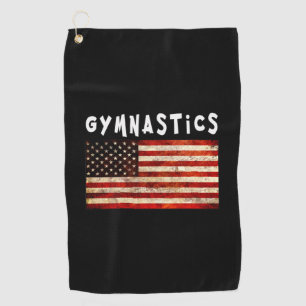 Serviette De Golf Gymnastique Grunge Américain Drapeau USA