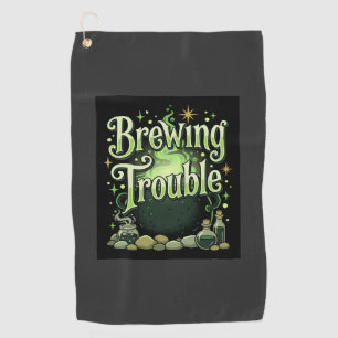 Serviette De Golf Halloween Brasse des Ennuis Sorcière Chaudron Poti