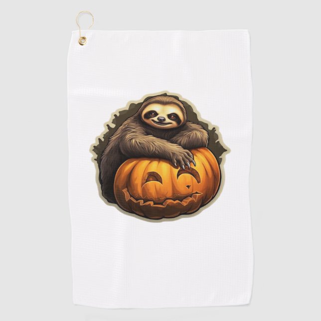 Serviette De Golf Halloween classique à thème Sloth T-shirt (Devant)