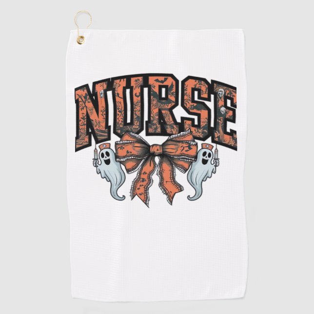 Serviette De Golf Halloween Infirmière Scary Coquette Bow Classic T- (Devant)