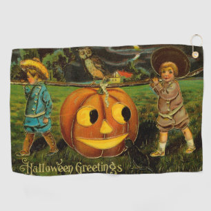 Serviette De Golf Halloween Jack-o-Lantern nuit de récolte par les e