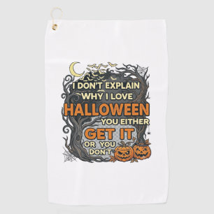 Serviette De Golf Halloween Obtenez-le Arbre Épouvantable Citrouille