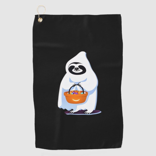 Serviette De Golf Halloween Slothful Design, voici mon costum humain (Devant)
