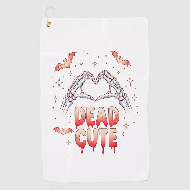 Serviette De Golf halloween Squelette Mains Coeur, chauves-souris et (Devant)