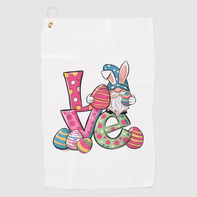 Serviette De Golf Happy Easter Shirt Gnome Easter Day Love Men Women (Devant)