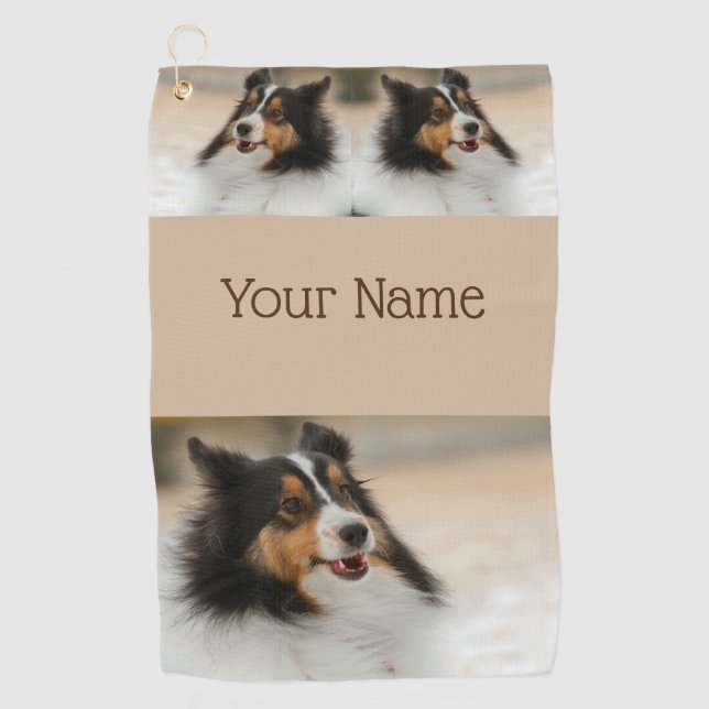 Serviette De Golf Happy Shelty (Devant)