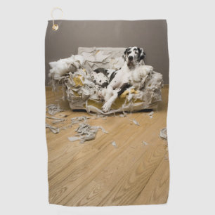 Serviette De Golf Harlequin Great Dane sur Canapé Trait de Golf