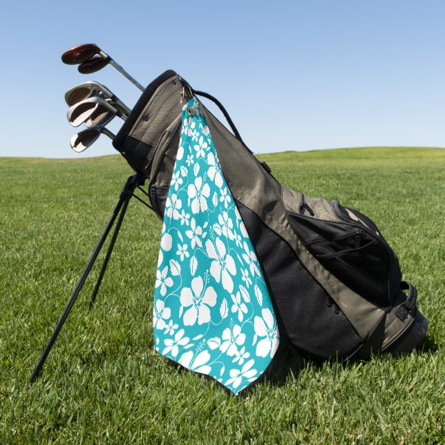 SERVIETTE DE GOLF HAWAIIAN HULA (HIBISCUS) TURQUOISE (Vert)