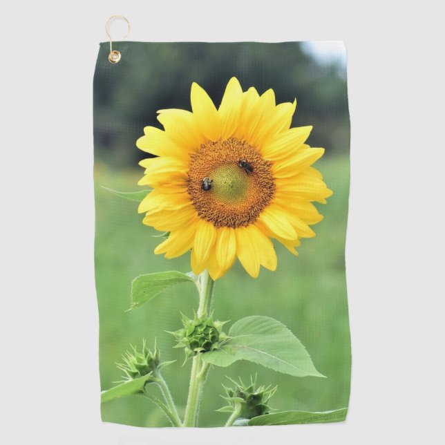 Serviette De Golf Heureuse Tournesol Golf Towel (Devant)
