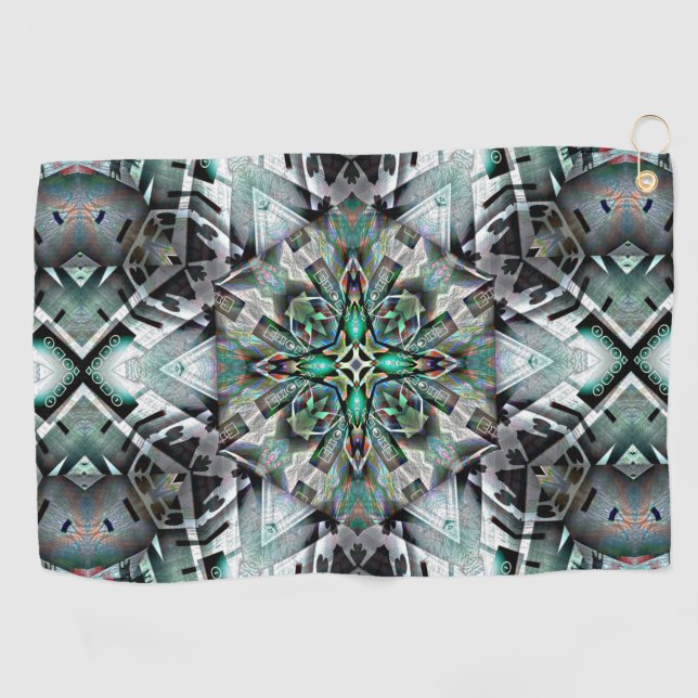 Serviette De Golf Hexagone avec bannière et graffiti gauche, numériq (Horizontal)