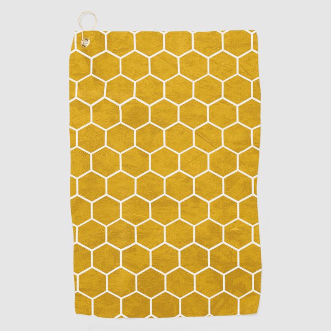 Serviette De Golf Hexagone Motif Hexagon Jaune (Devant)