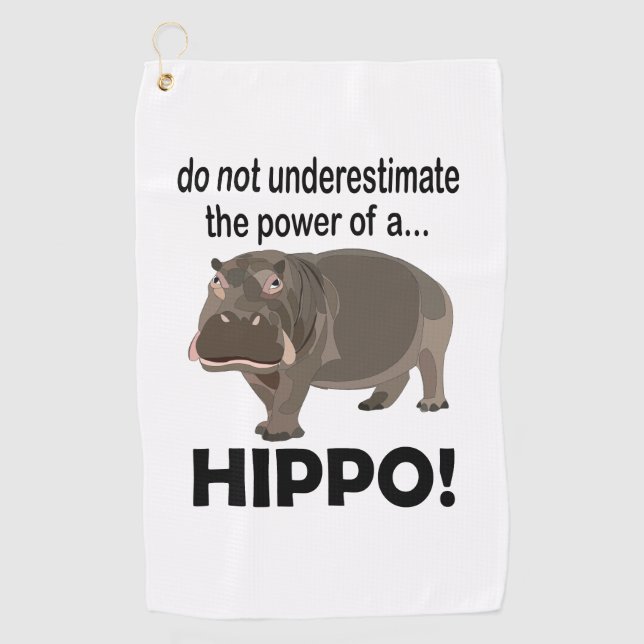 Serviette De Golf Hippopotamus Animal drôle Hippo (Devant)