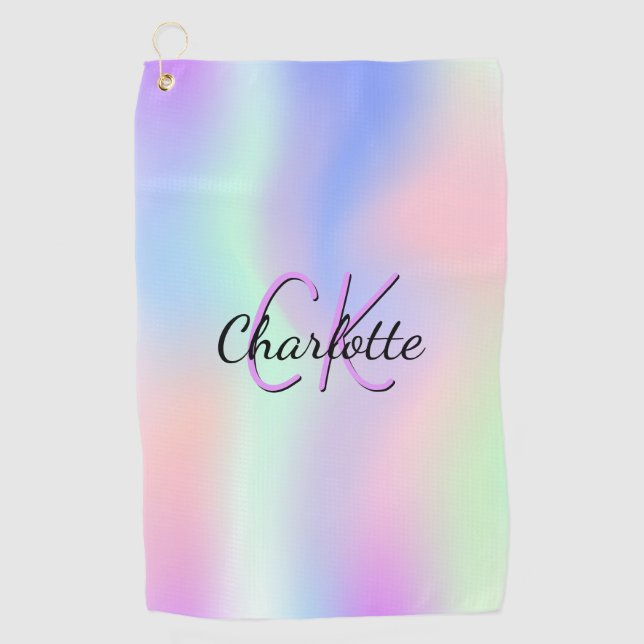 Serviette De Golf Hologramme rose violet (Devant)