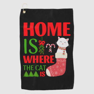 Serviette De Golf home is where the cat is Christmas