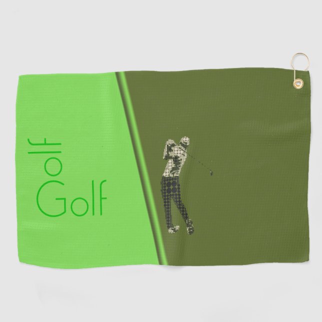 Serviette De Golf Homme balançant un club de golf design Golf Servie (Horizontal)