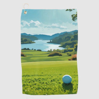 Serviette De Golf Horizons verts, Ciel bleu, Pure Golf Bliss
