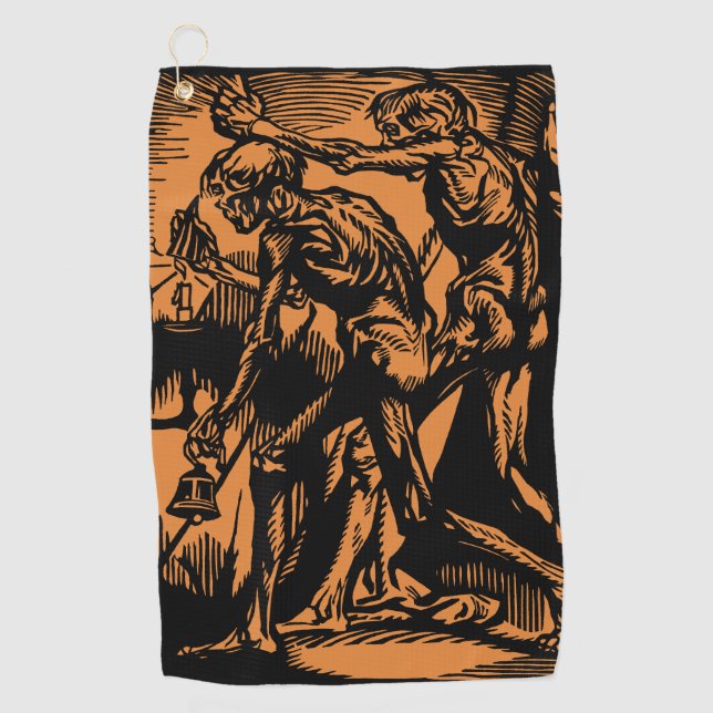 Serviette De Golf Horreurs sans fin des mineurs morts pour Halloween (Devant)