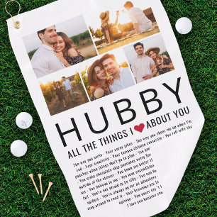 Serviette De Golf Hubby Photo Collage Thèmes que nous aimons à propo