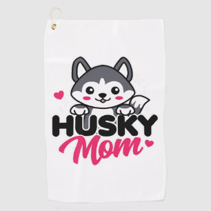 Serviette De Golf Husky Chig Maman Cute Kawaii Design