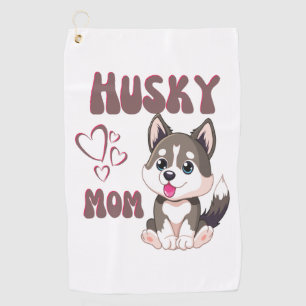 Serviette De Golf Husky Dog Mom Kawaii Puppy Cute Conception amusant