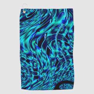 Serviette De Golf illusion métallique et tordue, image bleue à verte