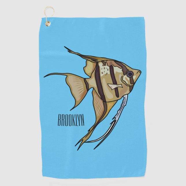 Serviette De Golf Illustration d'angelfish (Devant)