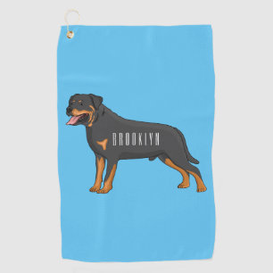 Serviette De Golf Illustration de chien Rottweiler