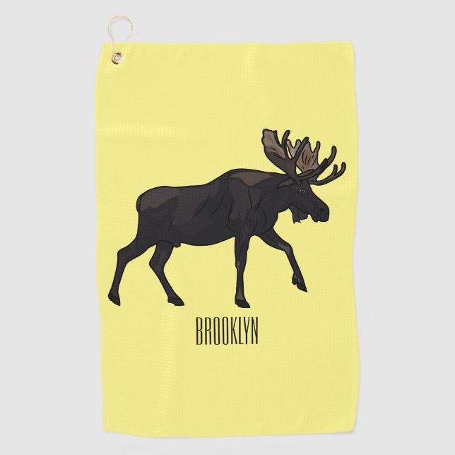 Serviette De Golf Illustration de dessin sur l'orignal (Devant)