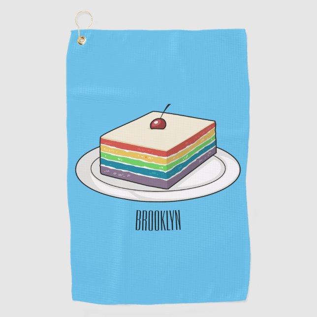 Serviette De Golf Illustration de gâteau arc-en-ciel (Devant)