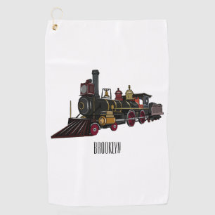 Serviette De Golf Illustration de la locomotive à vapeur