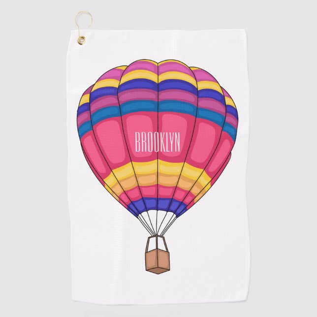 Serviette De Golf Illustration de la montgolfière (Devant)