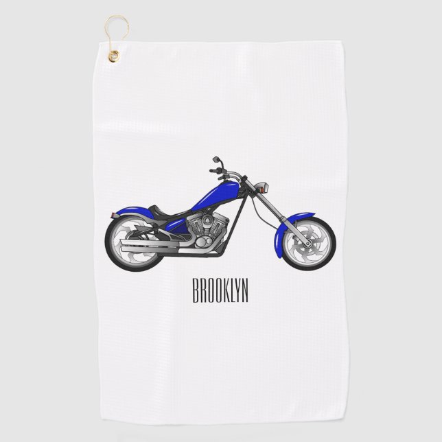 Serviette De Golf Illustration de la moto à hélico (Devant)