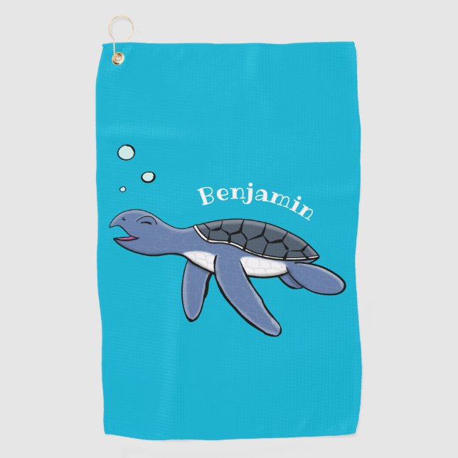 Serviette De Golf Illustration de la petite tortue de mer (Devant)