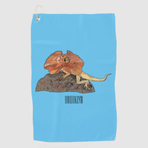 Serviette De Golf Illustration de lézard à col frisé
