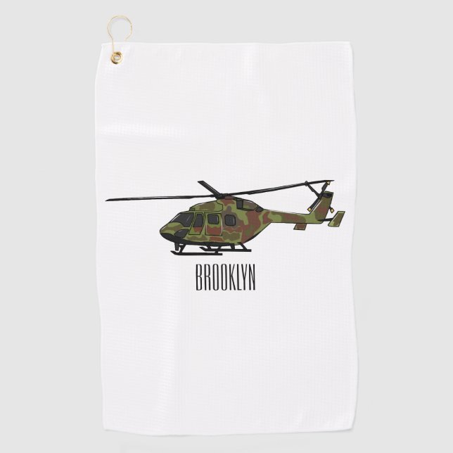 Serviette De Golf Illustration de l'hélicoptère de l'armée (Devant)